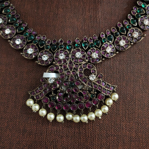 Black Polish Mango Malai Necklace – Temple Jewellery for Bharatanatyam & Wedding Wear