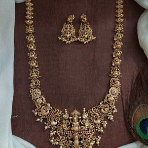 Antique Nakshi Work ‘U’ Type Wide Long Haram Set | Traditional Statement Jewellery