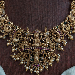 Antique Nakshi Work ‘U’ Type Wide Long Haram Set | Traditional Statement Jewellery