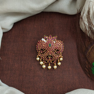 Gandaberunda Kemp Pendant – Traditional South Indian Statement Jewellery