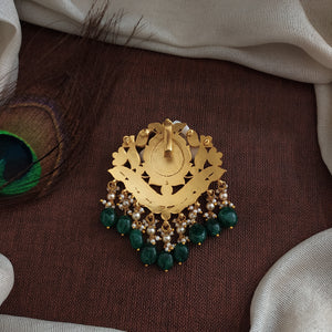 Premium Jadau Kundan Heritage Pendant – Gold Finish Jewellery