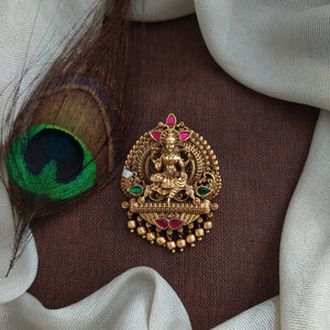 Antique Lakshmi Jadau Kundan Hair Billa – Single Bun Hair Accessory