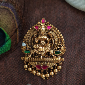 Antique Lakshmi Jadau Kundan Hair Billa – Single Bun Hair Accessory