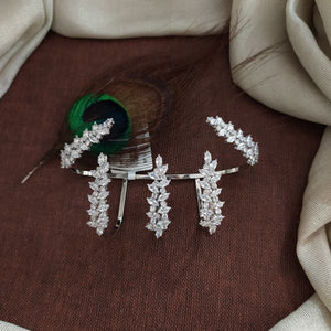 Zircon Hand Accessories / Knuckle Rings – Rhodium Finish Party & Sangeet Jewellery
