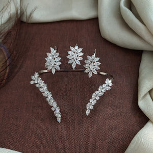 Zircon Hand Accessories / Knuckle Rings – Rhodium Finish Party & Sangeet Jewellery