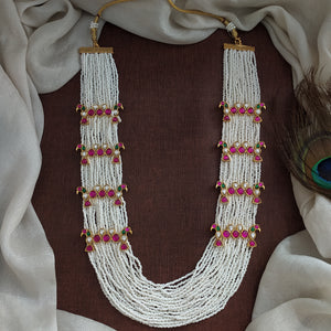 Pearl Mala Set with Jadau Kundan Pendants – Traditional Bridal Jewellery