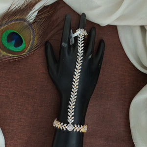 Zircon Stone Hathphool Hand Jewellery – Gold Plated & Two-Tone Diamond Polish