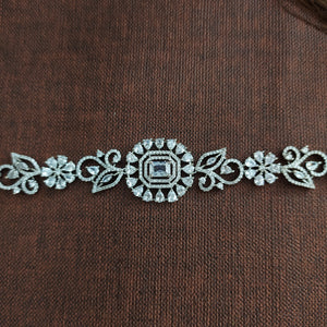 Zircon Seeshphool in Rhodium Finish – North Indian Style Hair Accessory