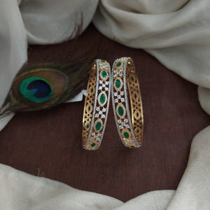 Zircon Stone Bangles – Diamond, Victorian & Silver Finish | Micro CZ Stones