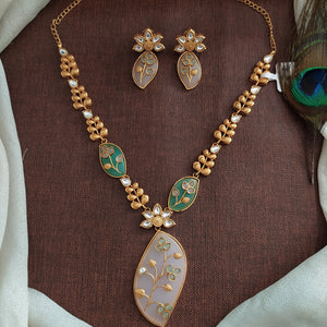 Designer Polki Kundan Statement Necklace – Natural Stone Jewellery in Dual Colour Combinations