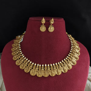 Traditional Kaasumala Necklace Set with Pearls – South Indian Coin Jewellery