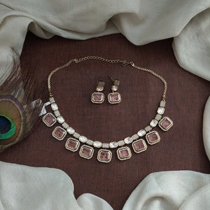 Victorian Finish Kundan Necklace Set