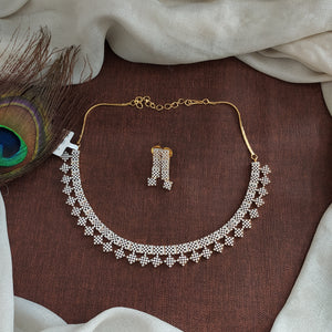 Micro CZ Diamond-Look Zircon Necklace Set – Available in Diamond & Rhodium Finishing