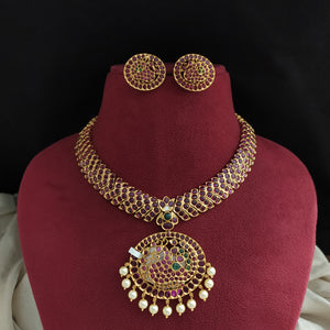 Traditional Kemp Necklace Set – Vintage Style Temple Jewellery with Modern Elegance