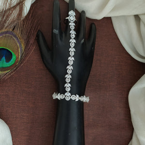 Zircon White Stone Hathphool – Trending Hand Jewellery in Gold, Silver & Diamond Finish