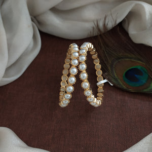 Handcrafted Pearl Bangles – Real Freshwater Pearl Finish