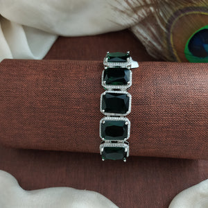 Big Stone Zircon Bracelets | Adjustable Party-Wear Bracelets – Green, Violet & Yellow