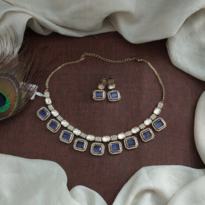 Victorian Finish Kundan Necklace Set