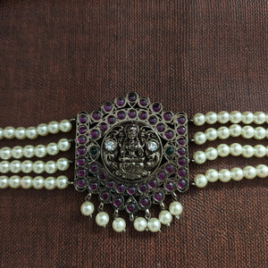 Oxidised Araku Lakshmi Pearl Choker – Traditional Temple Jewellery Statement Necklace