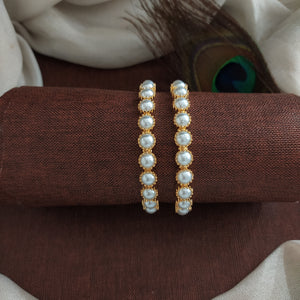 Handcrafted Pearl Bangles – Real Freshwater Pearl Finish