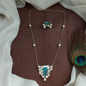 Moissanite Fancy Necklace Set – Designer Statement Jewellery in Trendy Colours