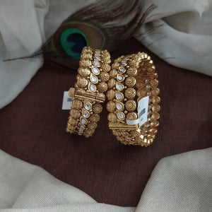 Antique Kundan Kada – White Kundan Stones | Screw-Type | Single Piece