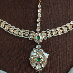Polki Kundan Hair Accessories – Tikka Set