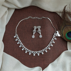 Zircon Necklace Sets – Full White Sparkle in 3 Finishings