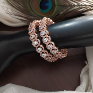 Rose Gold Bangles with Stones