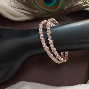  Rose Gold Color Bangles with Stones