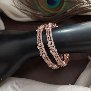 Stylish Designer Rose Gold Bangle Set For Women And Girls