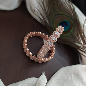 Rose Gold Bangles with Stones