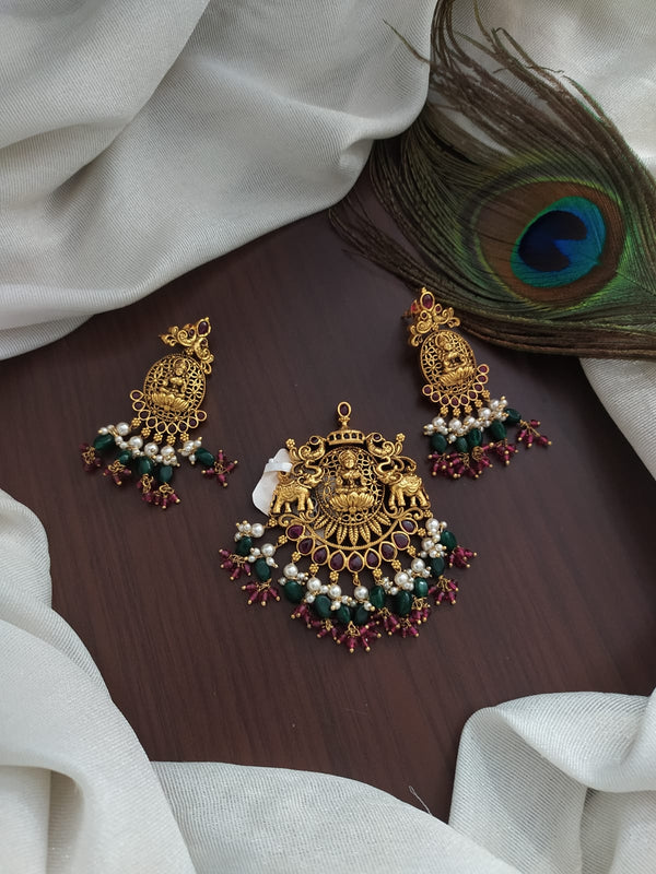 Happy Stoning Gold Plated South Indian Style Earrings Brass Jhumki Earring  