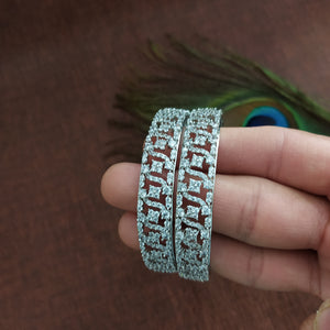 Unique Design Silver plated Zircon Bangles 