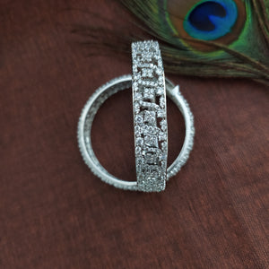 Unique Design Silver plated Zircon Bangles 