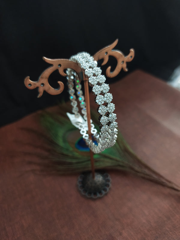 Nakshatra Design Silver Plated Zircon Bangles Sonal Fashion Jewellery