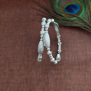Impressive Silver Plated Zircon Bangles