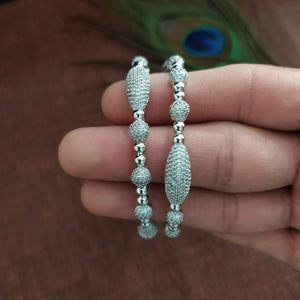 Impressive Silver Plated Zircon Bangles