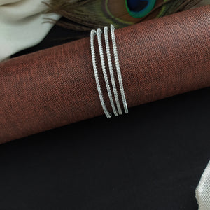Silver Plated Elegant Zircon Bangles